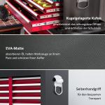 Verkstadsvagn Verktygsvagn med 14 Lådor Röd av Stål för Garage och Verkstad Låsbar Monteringsvagn med Hjul