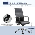 Ergonomisk Chefsstol i Konstläder, Bekväm Kontorsstol med Hög Rygg och Gungfunktion, Stilren Design för Kontor, Svart