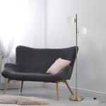 Golvlampa 2-Delad med Glasskärm Stål och Glas Modern Design för Vardagsrummet Guld och Vit 165 Cm
