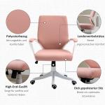 Ergonomisk Gamingstol i Rosa, Bekväm Kontorsstol med Svankstöd och Vippfunktion, Justerbar Arbetsstol för Spel, Rosa