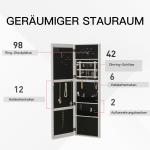 Spegelskåp LED Smyckesskåp Hängdörrsmontering MDF Vit 36,6 X 8 X 120 Cm