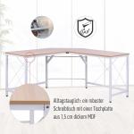 L-Format Hörnskrivbord Modern Design Rymligt Vinkelskrivbord MDF för Hemmakontor Naturlig Träfinish Natur 150 X 150 X 76 Cm