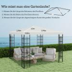 Ersättningstak Paviljongtak Vattentätt Gazebotak Ljusgrå av Oxford Tyg för Trädgård Solskydd och Reservdelar 370 g/m² 3 x 3 m