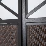Rumsavdelare/Paravant, Vintage Design, 3-paneler, Brun + Svart, 148 x 33 x 181 cm