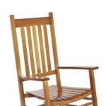 Gungstol i Trä för Utomhusbruk, Bekväm Relaxstol med Armstöd, Klassisk Design för Trädgård och Veranda, Natur, 69 x 86 x 115 cm