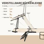 Solsäng 2-pack med Solskydd och 5 Justerbara Rygglägen för Trädgård Hållbar och Prisvärd Brun Stål och Textiline 190 x 60 x 30 cm