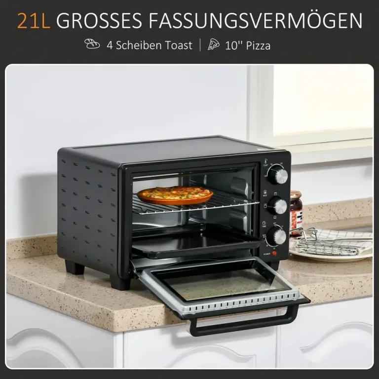 Miniugn 21 l med Grill & Timer 1400 w Svart