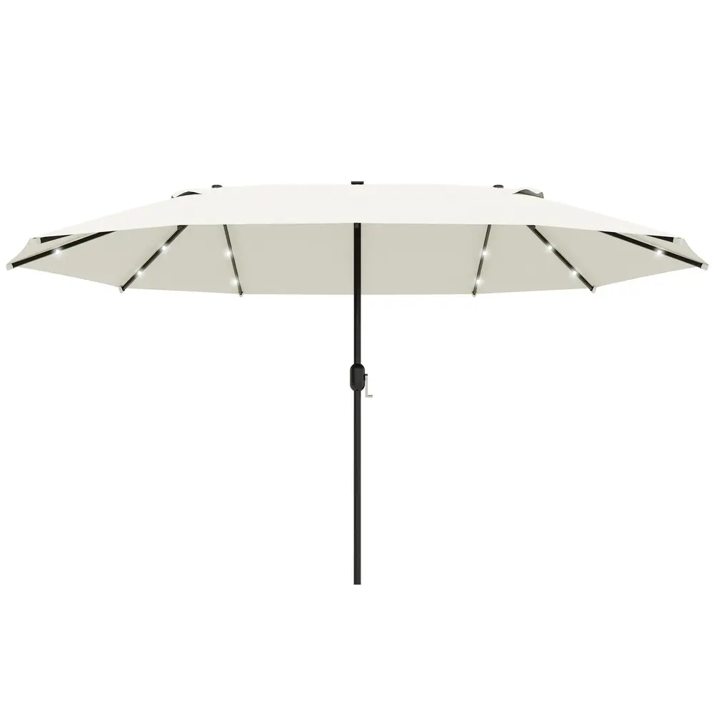 Dubbelt Parasoll med LED-Belysning Stort 440 x 256 Cm