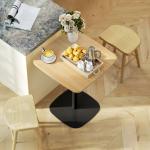Matbord Kvadratiskt Stabilt Natur och Svart Stål för Kök och Vardagsrum MDF-skiva Modern Design 60 cm
