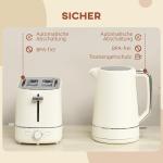 Set med 1,7 L Vattenkokare och Brödrost med 6 Bryningsnivåer, Beige