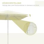 Parasoll Balkongparasoll Beige av Aluminium och Polyester för Uteplats Höjdjusterbart Strandparasoll 2,5 x 2,5 m