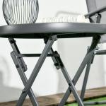 Sidobord Fällbord med Marmorlook Vit av Glas och Metall för Balkong och Terrass Runt Soffbord 45 x 45 x 50 cm