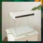 Akvarium Fisktank med Filter och LED-Belysning Svart av Glas och Plast för Fiskar Komplett Set med Pump 26 l 38 x 26 x 38 cm