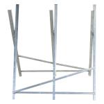 Sågbock Stabil Silver Metall för Brännved och Skogsarbete Hopfällbar Konstruktion för Vedhantering och Sågning 83 x 83 x 79 cm