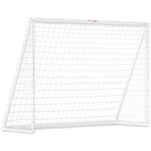 Fotbollsmål med Robust Nät och Markpinnar för Träning och Match för Barn och Vuxna Stabil och Lättmonterad Vit Plast 240 x 90 x 180 cm