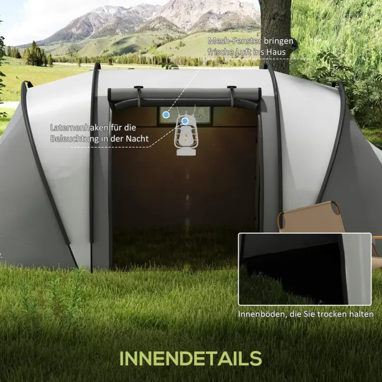 Campingtält Tunneltält för 4-5 Personer Blå av Polyester