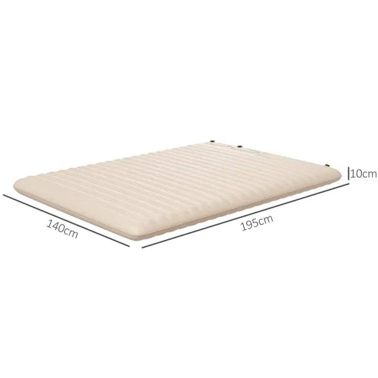 Luftmadrass Campingsäng Blå av Polyester 195 x 140 x 10 cm