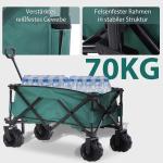 Hopfällbar Trädgårdsvagn med Teleskophandtag, Praktisk Handkärra med 360° Hjul, Smidig Transportvagn för Utflykt, Grön, 108 x 55 x 59-89 cm, 20 kg