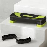 Aerobic Stepper Stegbräda Höjdjusterbar Grön av Plast för Fitness och Hemmaträning Motionscykel med 3 Nivåer 10-20 cm
