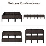Upphöjd Odlingslåda i Konstrotting 6-Pack, Modulär Planteringsbänk med Dränering, Flexibel Odling för Balkong, Brun, 40 x 40 x 44 cm
