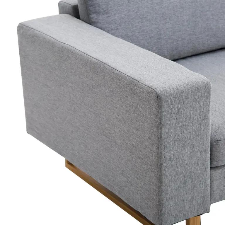Hörnsoffa i Tyg Soffa med Träben Loungesoffa 2-Sits