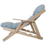 Fåtölj med Justerbart Ryggstöd och Ram i Bokträ för Vardagsrum Ergonomisk och Avkopplande Ljusgrå Bok och Tyg Upp till 120 kg