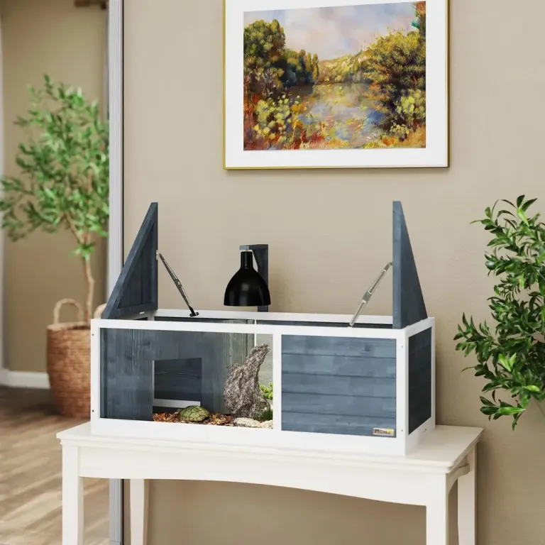 Sköldpaddshus Terrarium med Två Huvudhus 120 x 50 x 40 cm