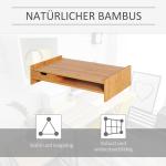 Monitorstativ Skärmstativ Skrivbordsorganisatör med Lådor Natur 49 X 25,5 X 11,5 Cm