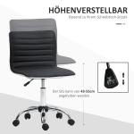 Kontorsstol Skrivbordsstol Svart av Tyg och Metall för Studier och Kontor Snurrstol med Hjul 120 kg