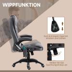 Kontorsstol Massagestol Mörkgrå av Linnelook och Metall för Kontor Ergonomisk Chefsstol Höjdjusterbar upp till 120 kg