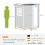 Verktygsbod Redskapsbod med Taktak Grå av Aluminium för Trädgård och Bakgård Skjul med Låsbar Dörr och Fönster 1,54 m³ 122 x 149 x 192 cm