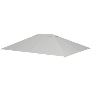 Ersättningstak Paviljongtak Vattenavvisande Ljusgrå av Polyester för Trädgård Solskydd och Reservdelar 180 g/m² 4 x 3 m