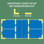 Pickleballnät Portabelt System Svart av Metall och Nät för Utomhusbruk och Uppfart Set med Markeringar och Bollar 6,7 m