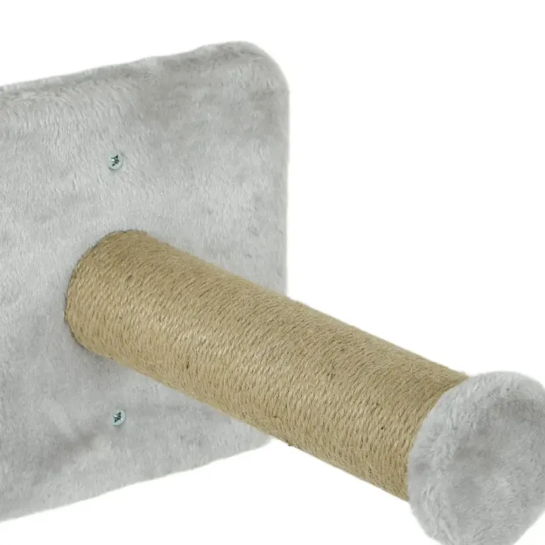 Kattklättervägg Kattmöbel Ljusgrå av Polyester och Trä