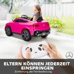 Elbil för Barn 12V med Fjärrkontroll, LED-lampor, Musik och 3 Hastigheter, 3-6 År, Rosa