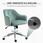 Retro Kontorsstol i Grönt Tyg, Ergonomisk Skrivbordsstol med Vippfunktion, Bekväm Arbetsstol för Hemmakontor, Grön, 120 kg