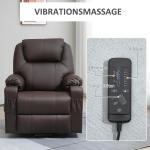 TV-Fåtölj Massagestol Brun av Tyg och Skum för Avkoppling Stol med Ståhjälp och 8 Massagepunkter Timer 88 x 99 x 106 cm