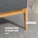3-sits Stoppad Soffa, Gummiträ, Grå, 154,5 x 69,5 x 73 cm