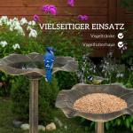 Fågelbad Fågelmatare Brons av Plast för Trädgård och Uteplats Fågelbassäng med Stativ Lotusbladsfat Dekorativ 71 cm