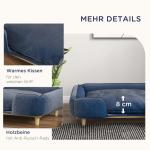 Hundsäng Hundsoffa Mörkblå av Polyester och Trä för Hundar Hundkorg med Träben Bekväm Sovplats Modern Design 96 x 66 x 24 cm