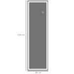Väggspegel Badrumsspegel Silver av Glas för Badrum LED Belysning med Touch och Minnesfunktion 120 x 40 cm