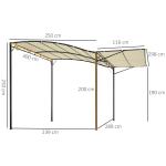 Paviljong Stabil Krämvit för Trädgård och Fest med Hopfällbar Takförlängning Väderbeständig Design för Skydd och Vila 3 x 2,5 m