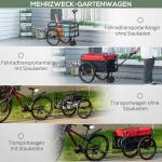 Lastvagn Cykelvagn Röd av Oxford Tyg och Metall för Cykelturer 2-i-1 Vagn med Koppling och Reflexer 40 kg 130 x 64 x 103 cm