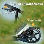Sparkcykel för Barn med Justerbart Styre och Hopfällbar Design för Lek och Motion Hållbar och Säker Svart Plast 6-12 år 94 x 36 x 88-103 cm