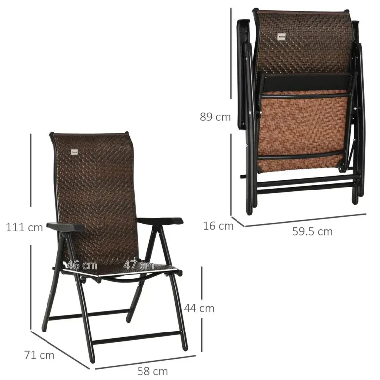 Hopfällbar Stol i Konstrotting 58 x 71 x 111 cm
