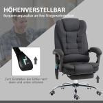 Kontorsstol Skrivbordsstol Ergonomisk med Massagefunktion Svart av Konstläder för Kontor Datorstol med Liggfunktion och Fjärrkontroll