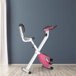Hopfällbar Motionscykel (X-Bike), Kompakt Träningscykel med 8 Motståndsnivåer, Perfekt för Hemmaträning med Liten Yta, Rosa/Vit, 43 x 97 x 109 cm