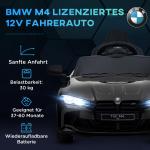 Elbil för Barn BMW M4 med Ljud och Ljus inkl Fjärrkontroll för Lek Hållbar och Säker Svart Plast för Barn 3–5 År 3–5 km/h