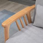 Soffa Loveseat 2-Sits Grå av Tyg med Sammetslook och Trä för Vardagsrum Klädd Soffa med Armstöd och Kuddar upp till 200 kg 130 x 75 x 78 cm