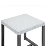 Polyrattan Balkongmöbelset för 2 Personer, Sidobord, Sittdyna, Stål, Svart + Grå